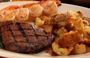 Order Cowboy Steak N' Shrimp food online from Sagebrush Steakhouse store, Waynesville on bringmethat.com