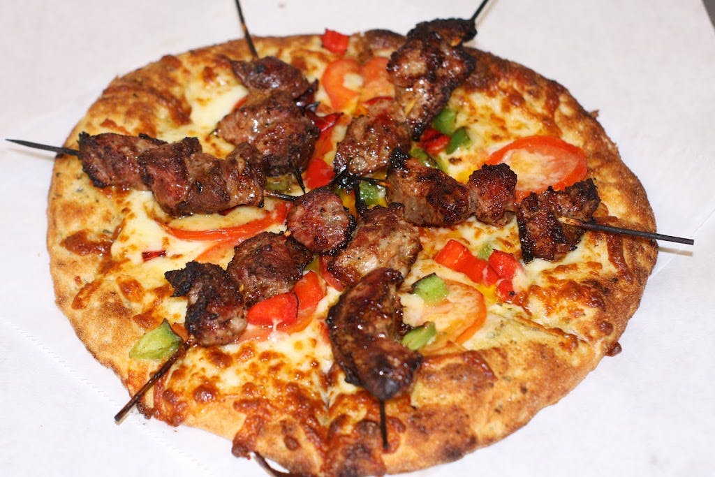 Order ChickenKebab Pizza - Personal 8'' (4 Cut) food online from Ephesus Pizza store, Pittsburgh on bringmethat.com