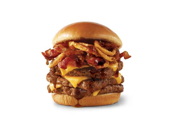 Order Bourbon Bacon Cheeseburger Triple food online from Wendys store, GAHANNA on bringmethat.com