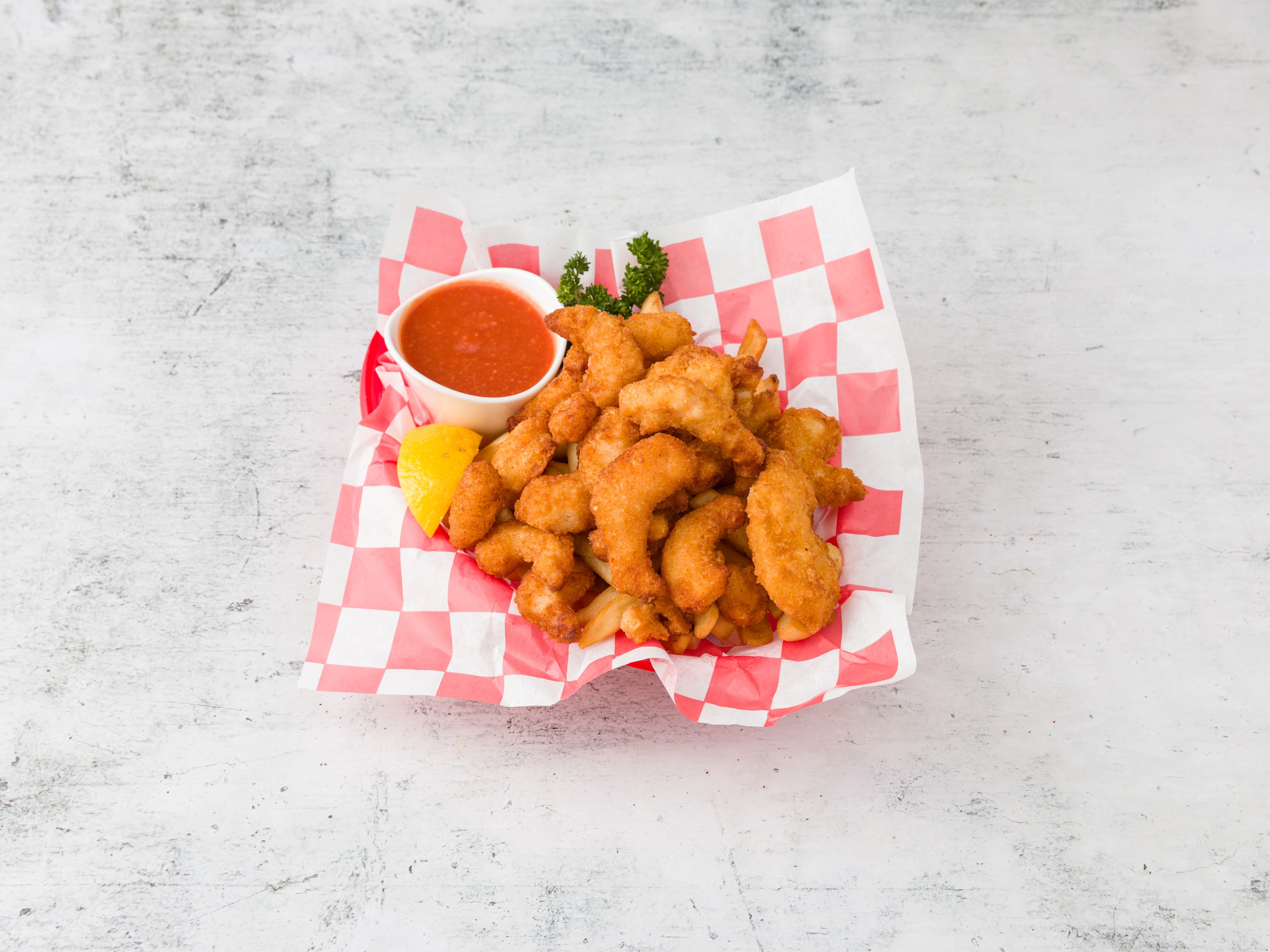 Order 10 Fried Shrimp food online from Pepperoni Pizza store, Mount Holly on bringmethat.com