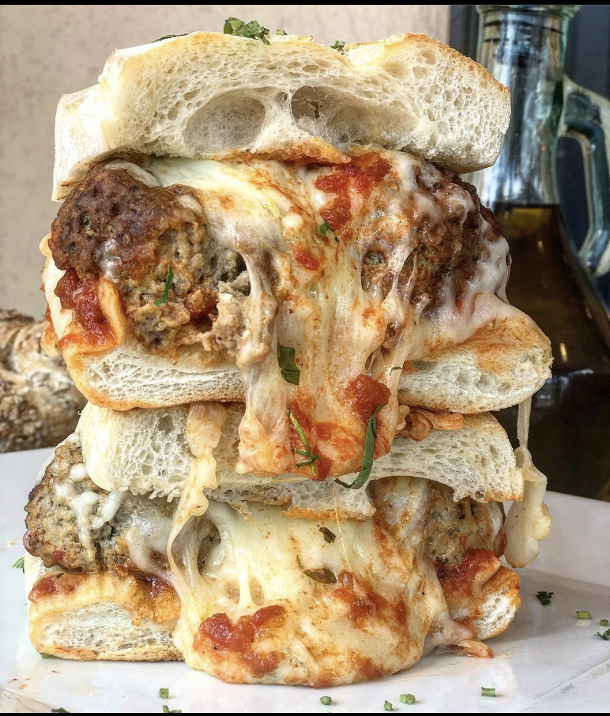 Order S34. Meatball Parmigiana Panini food online from Panini Grill store, Freehold on bringmethat.com