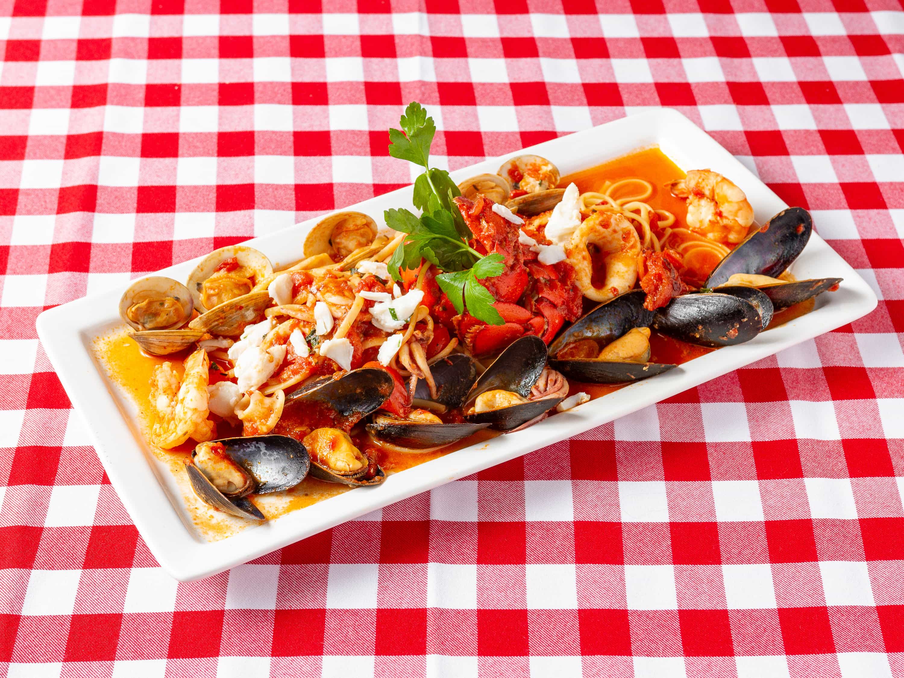 Order 7 Fish Linguine food online from Nonna Angela store, Crofton on bringmethat.com