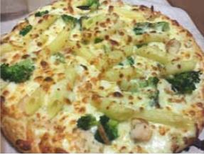 Order Chicken and Broccoli Alfredo Pizza food online from MC's Pizza LLC store, East Providence on bringmethat.com