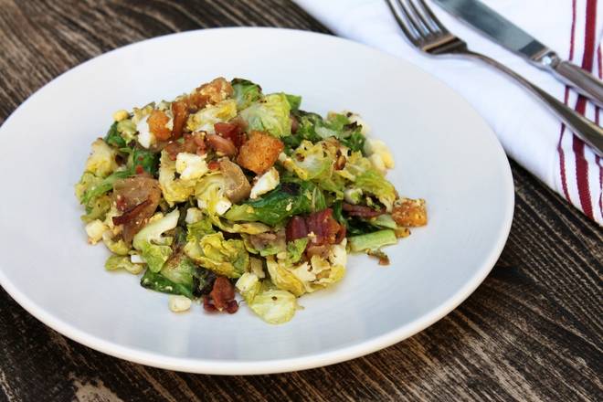 Order Warm Brussels Sprouts Salad food online from Pizza Antica store, San Jose on bringmethat.com