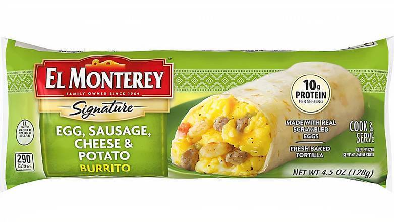Order El Monterey Egg, Sausage, Cheese & Potato Burrito food online from Mac On 4th store, Alton on bringmethat.com