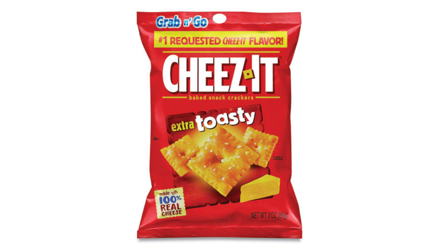 Order Cheez It Extra Toasty 3oz Bag food online from P & B Liquor & Fine Wine store, Long Beach on bringmethat.com