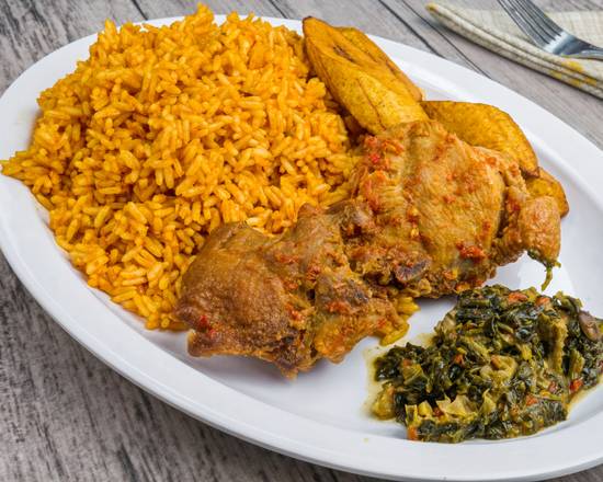 Order Jollof Rice food online from Chefbenny African Restaurant store, Houston on bringmethat.com