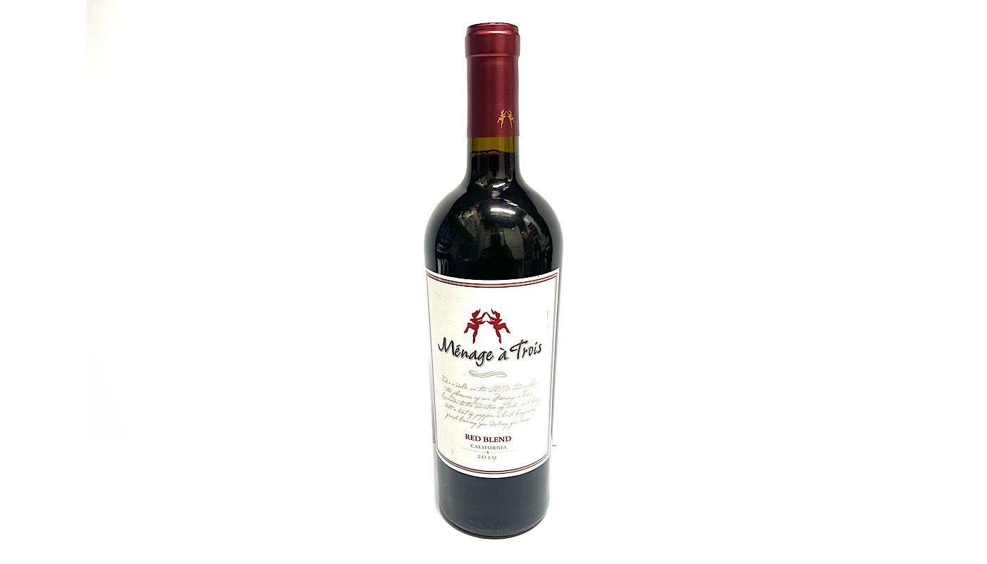 Order MENAGE A TROIS RED BLEND CALIFORNIA 750ML BOTTLE food online from K-Town Beer & Wine Food Mart store, Los Angeles on bringmethat.com