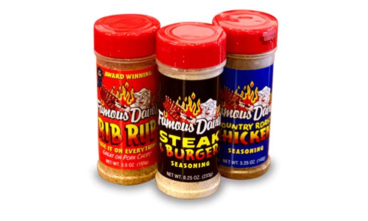 Order Seasonings and Rubs food online from Famous Daves Legendary Pit Bar-B-Que store, Peoria on bringmethat.com