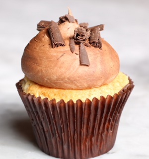 Order Vanilla n' Chocolate Cupcake food online from Smallcakes store, Marietta on bringmethat.com