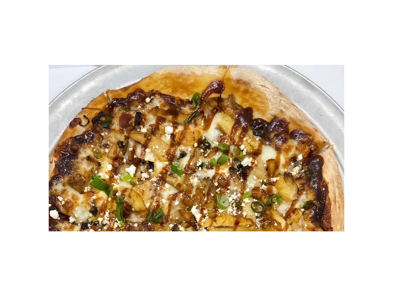 Order BBQ Chicken & Goat Cheese Pizza (Small) food online from Anchor Bar store, Kennesaw on bringmethat.com