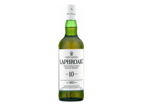 Order Laphroaig 10 Year Old Islay Single Malt Scotch Whisky - 750ml Bottle food online from Josh Wines & Liquors Inc store, New York on bringmethat.com