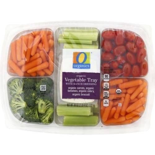 Order O Organics · Organic Vegetable Tray with Ranch Dressing (36 oz) food online from Carrs Express store, Wasilla on bringmethat.com