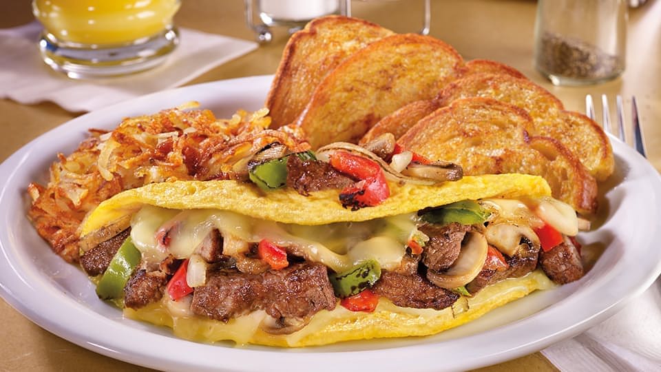 Order Philly Cheesesteak Omelet food online from Spillway Diner store, Brandon on bringmethat.com