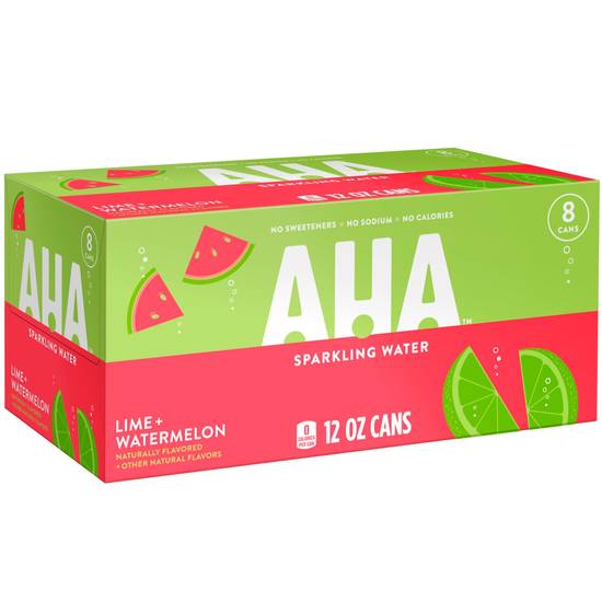 Order AHA Lime + Watermelon Sparkling Water, 8 Pack (12 Fl Oz Each) food online from Cvs store, SAINT CLAIR SHORES on bringmethat.com