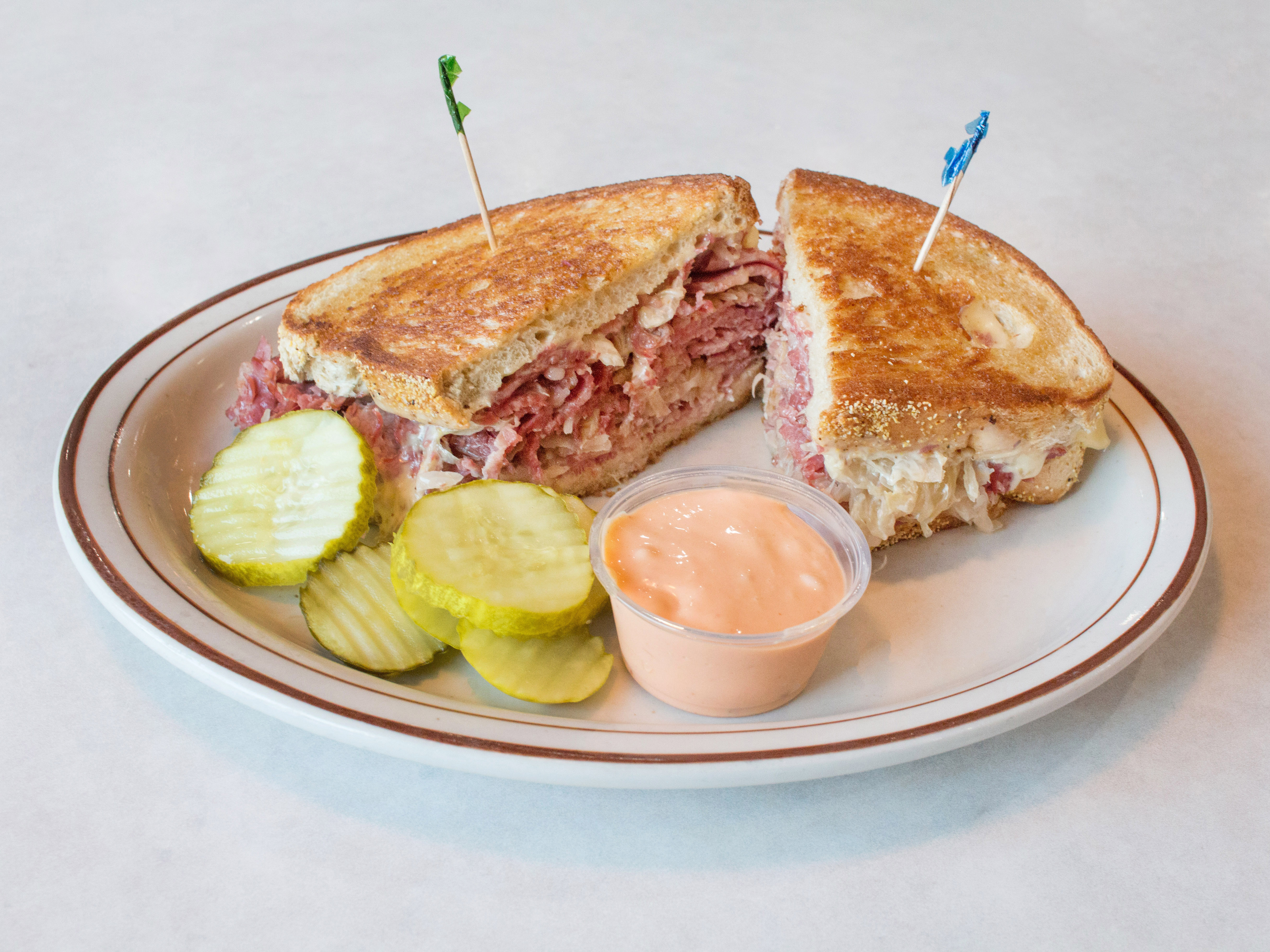 Order Grilled Reuben Sandwich food online from Rose Ann Kitchen store, Clinton Township on bringmethat.com