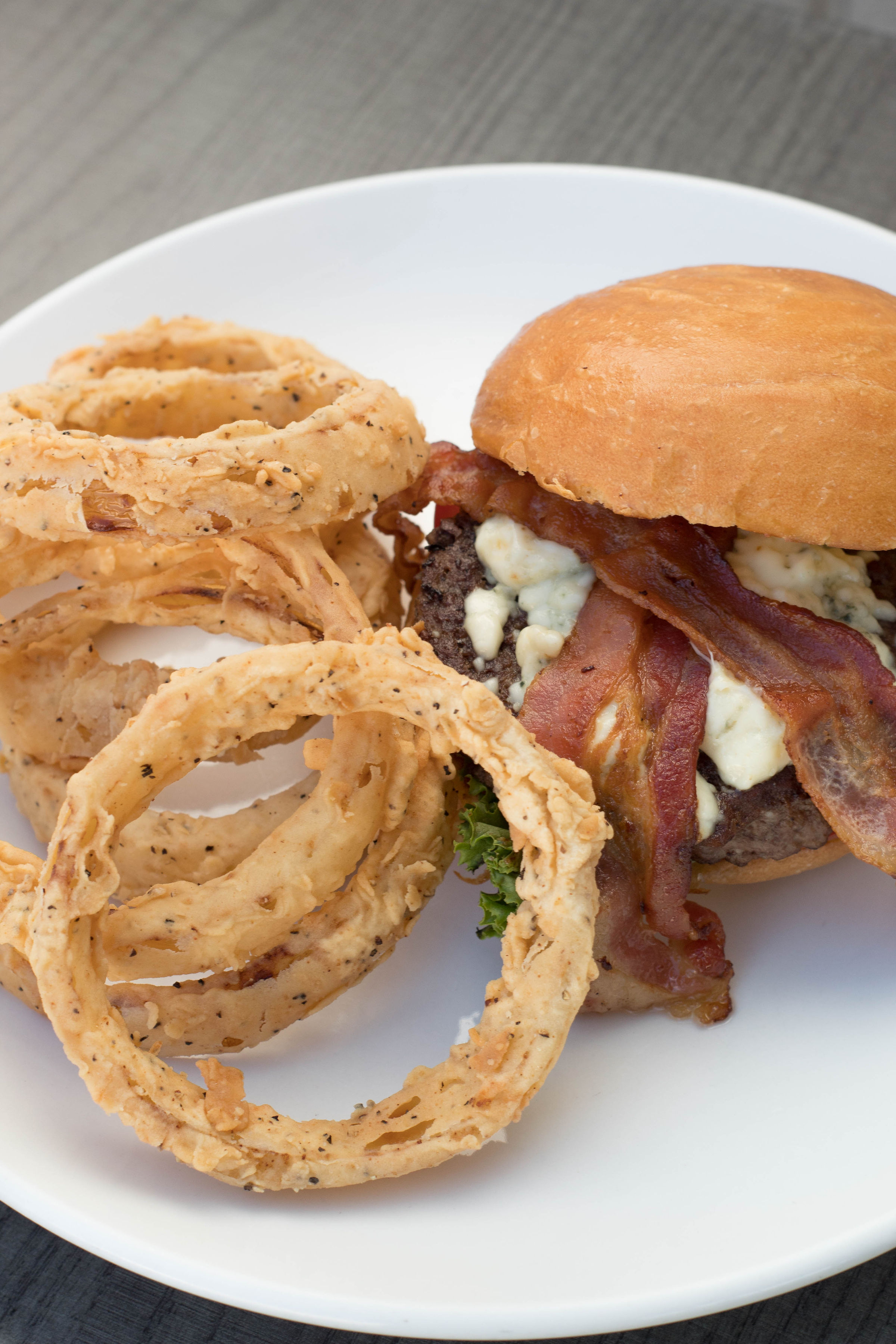 Order The Blue Cheese Burger food online from 11|17 store, Mckinney on bringmethat.com