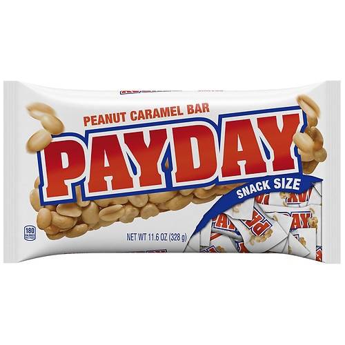 Order PayDay Halloween Snack Size Candy Bars, Individually Wrapped, Small Bag Peanut Caramel - 11.6 oz food online from Walgreens store, MILTON on bringmethat.com