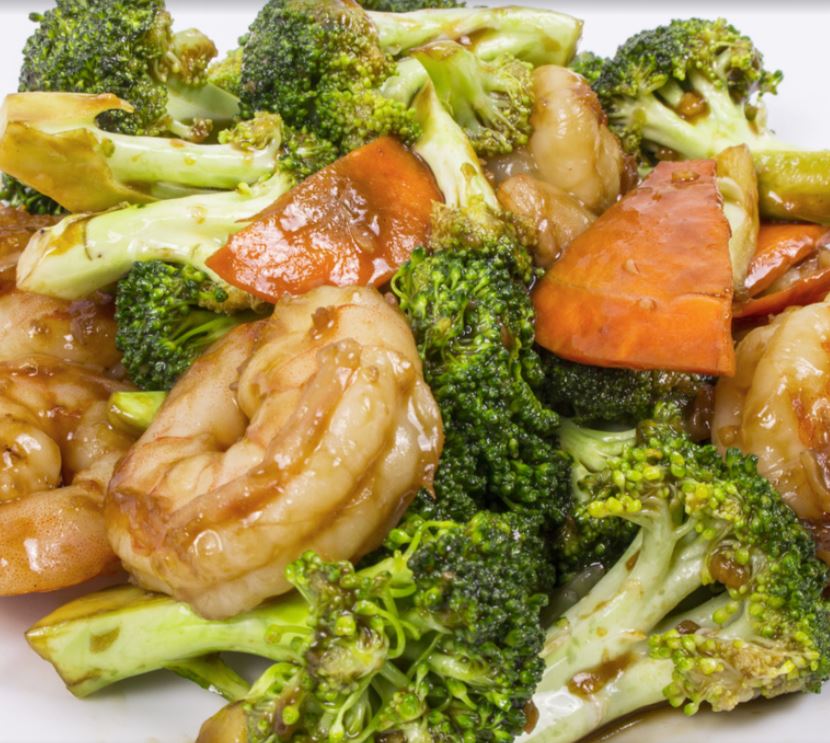 Order C18. Shrimp with Broccoli Combinaton food online from First Wok Chinese store, Keyport on bringmethat.com