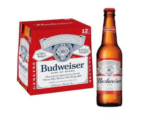 Order Budweiser, 12pk-12oz bottle beer (5.0% ABV) food online from Fastrip store, Bakersfield on bringmethat.com