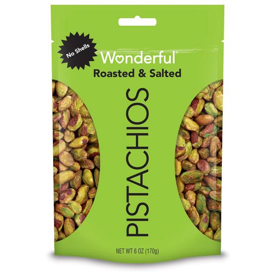 Order Wonderful Pistachios Roasted & Salted No Shells (6 oz) food online from Rite Aid store, Eugene on bringmethat.com