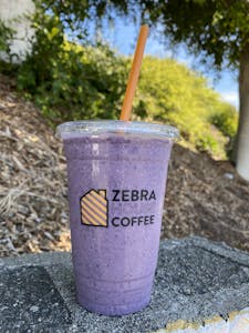 Order Blueberry Banana Coconut Protein Shake food online from Zebra House Coffee store, San Clemente on bringmethat.com
