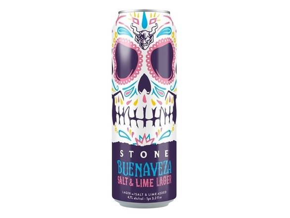 Order Stone Brewing Buenaveza Salt & Lime Lager - 19.2oz Can food online from Southwest Liquor store, Thousand Oaks on bringmethat.com