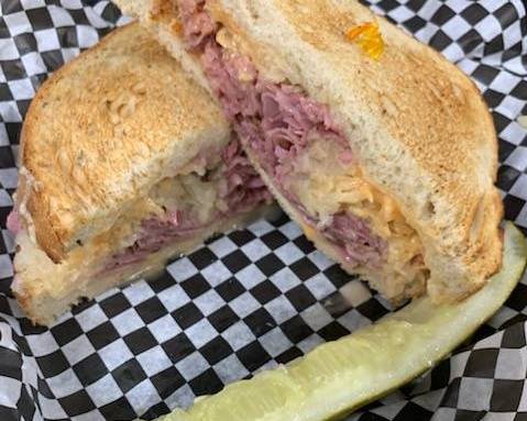 Order Pastrami Reuben Sandwich food online from Knuckle Sandwiches store, Mesa on bringmethat.com