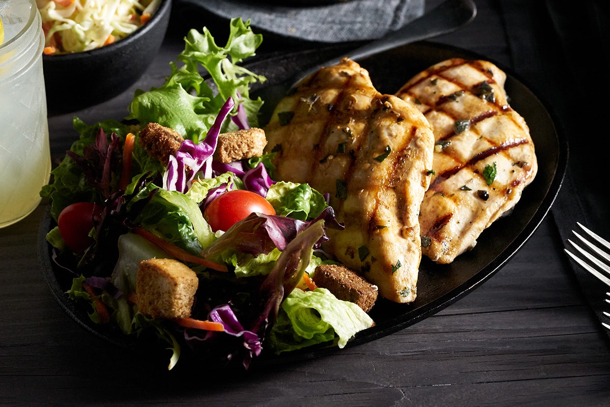 Order Fire-Grilled Chicken Breasts food online from Black Angus Steakhouse store, San Bernardino on bringmethat.com