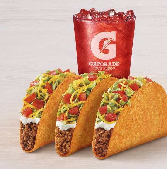 Order 3 Doritos® Locos Tacos Supreme Combo food online from Taco Bell store, Lawrence on bringmethat.com