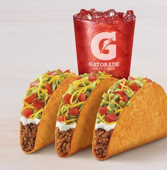 Order 3 Doritos® Locos Tacos Supreme Combo food online from Taco Bell store, Tecumseh on bringmethat.com