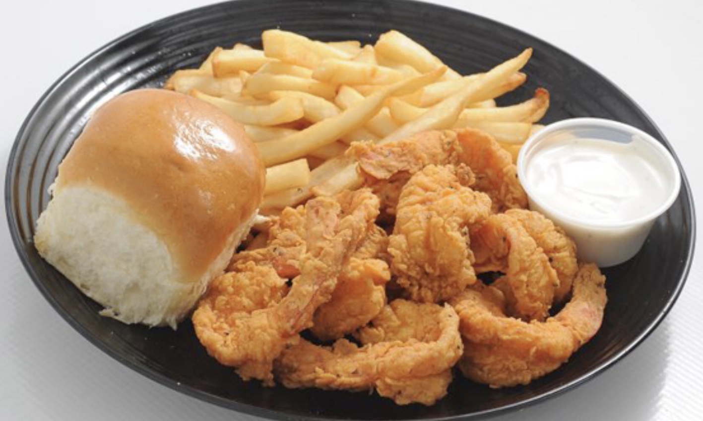 Order 15 pcs Fried Shrimps Combo (Fries & Roll） food online from Café Express store, Bakersfield on bringmethat.com