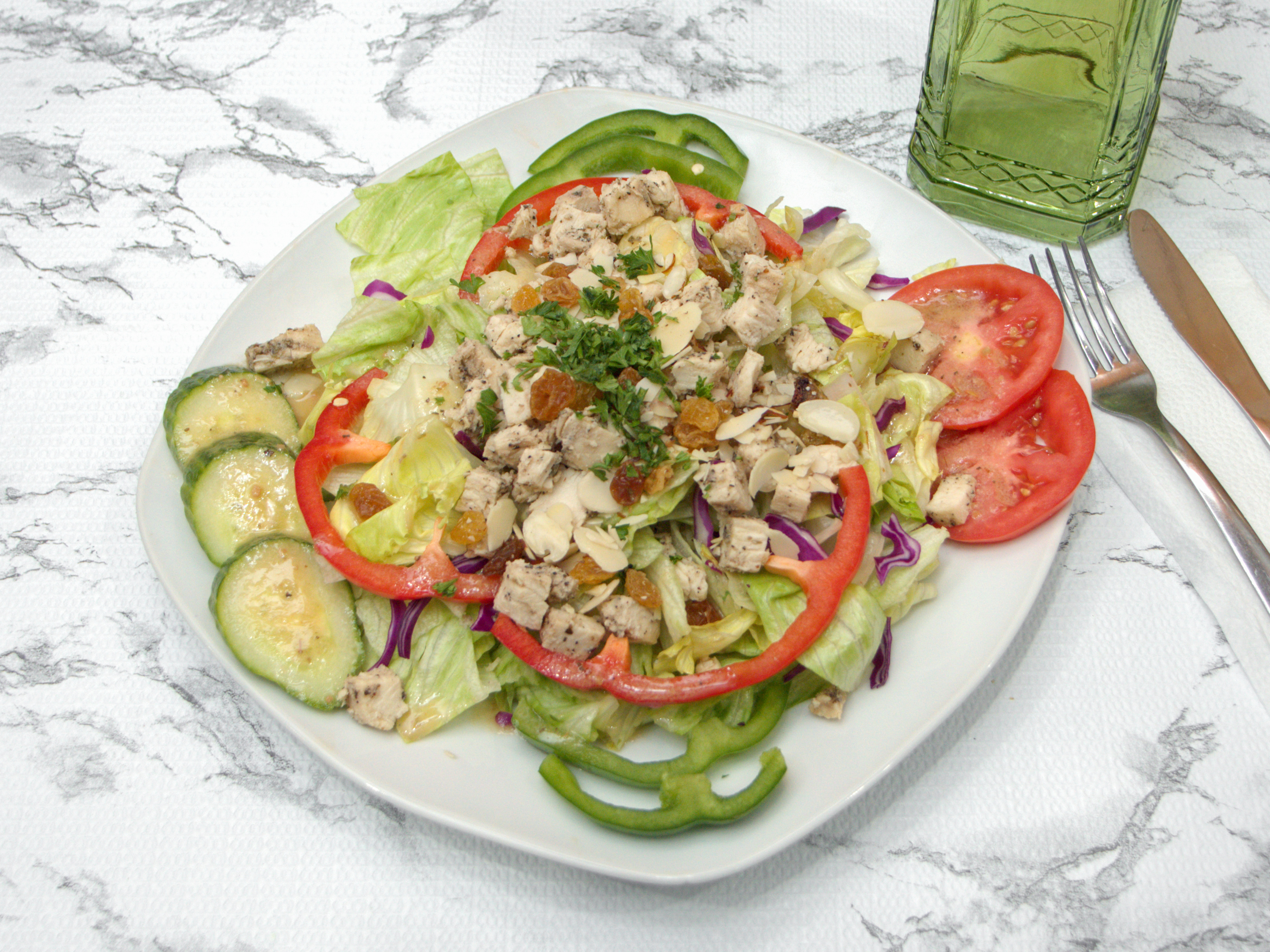 Order Large Grilled Chicken Salad food online from Small World Kitchen store, Detroit on bringmethat.com