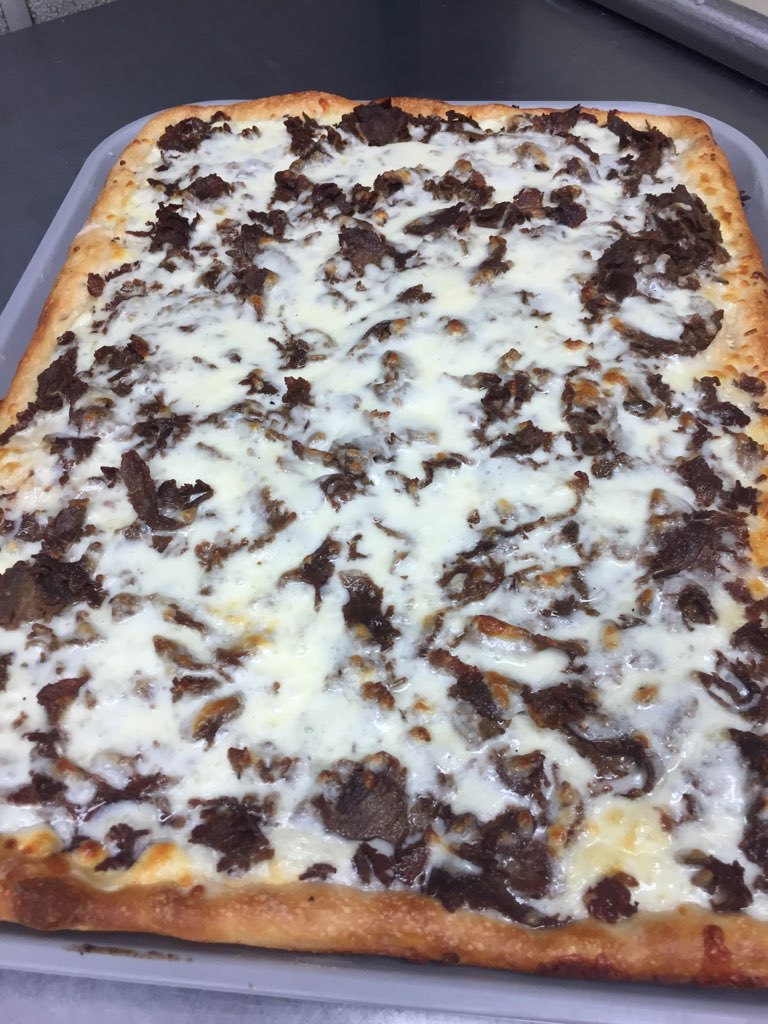 Order 12 Cut Open Face Steak and Cheese Pizza food online from Samario Pizza store, Scranton on bringmethat.com