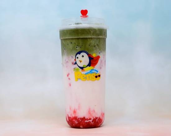 Order Matcha Raspberry Latte food online from Pengo Drink Station store, Laguna Hills on bringmethat.com