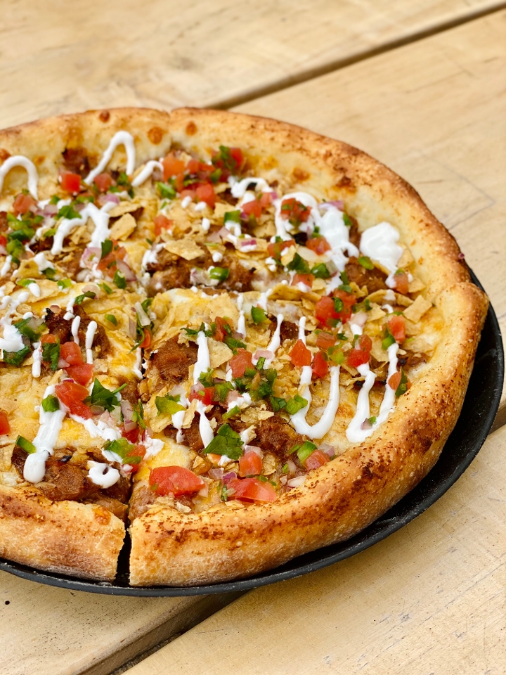 Order Large Carnitas Za food online from Happy Camper Pizza store, Chicago on bringmethat.com