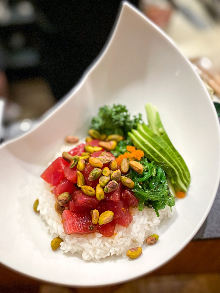 Order Tuna Pistachios Poke bowl food online from Indie Cafe store, Chicago on bringmethat.com