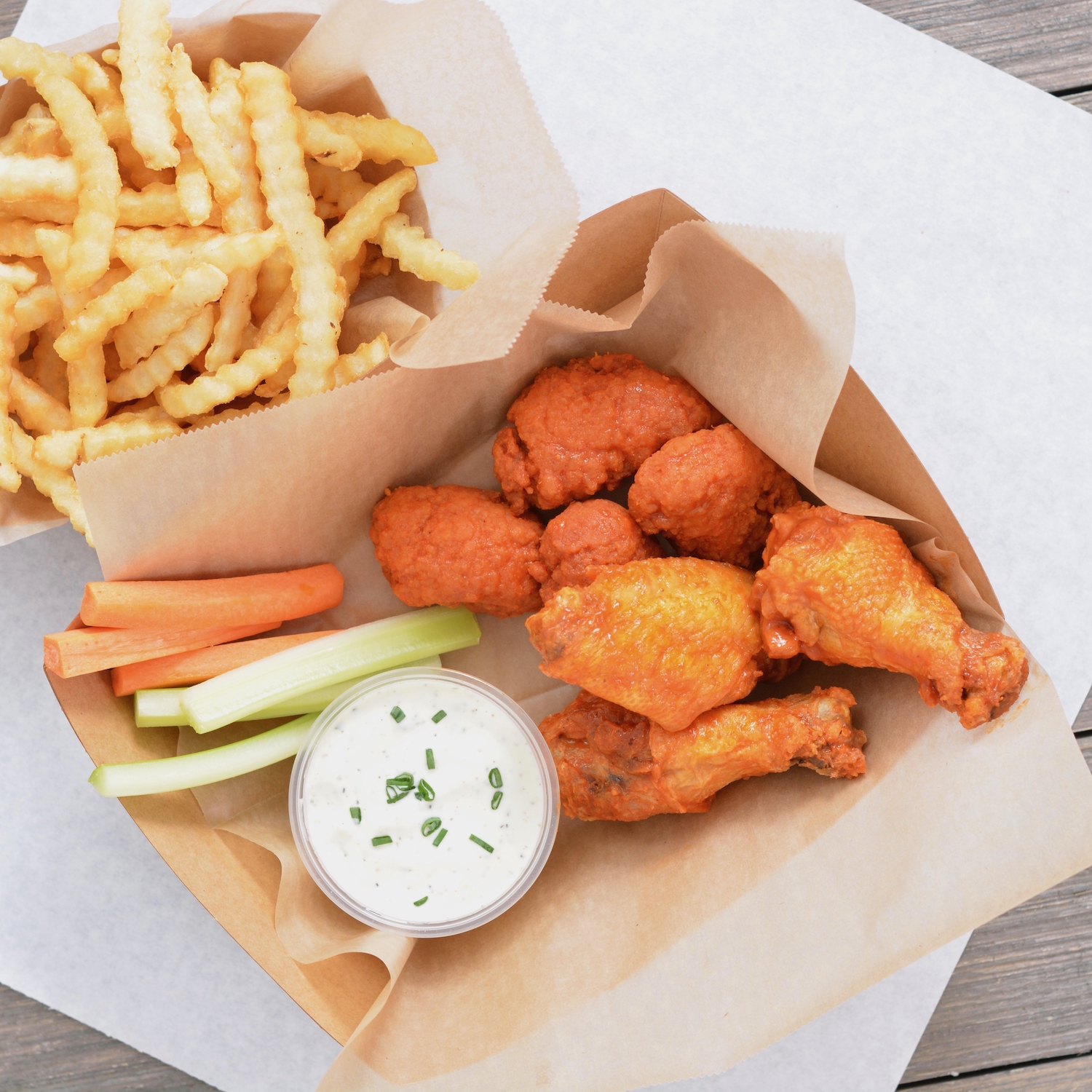 Order 3 Classic Bone-In Wings and 4 Crispy Boneless Wings Combo food online from Wildcard Wings store, Hutto on bringmethat.com
