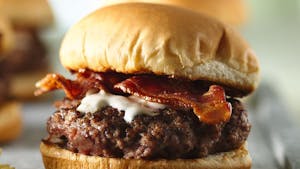 Order Hamburger with Bacon food online from Efes Pizza store, Pittsburgh on bringmethat.com