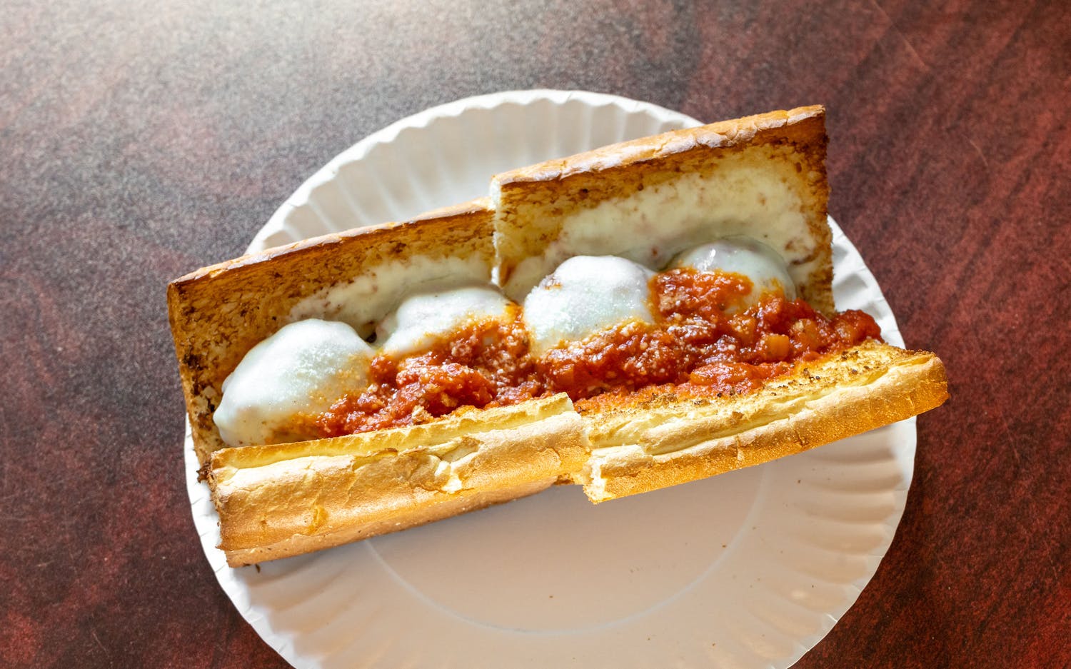 Order Meatball Parmesan Sub food online from Broadway Pizza and Grill store, Norwood on bringmethat.com