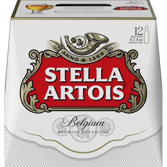 Order Stella Artois, 12pk-12oz bottle beer (5.2% ABV) food online from Sbc Liquors #7 store, Milpitas on bringmethat.com