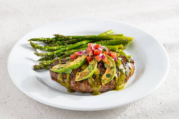 Order 10 oz. Classic Sirloin* with Grilled Avocado food online from Chili Grill & Bar store, Peachtree City on bringmethat.com