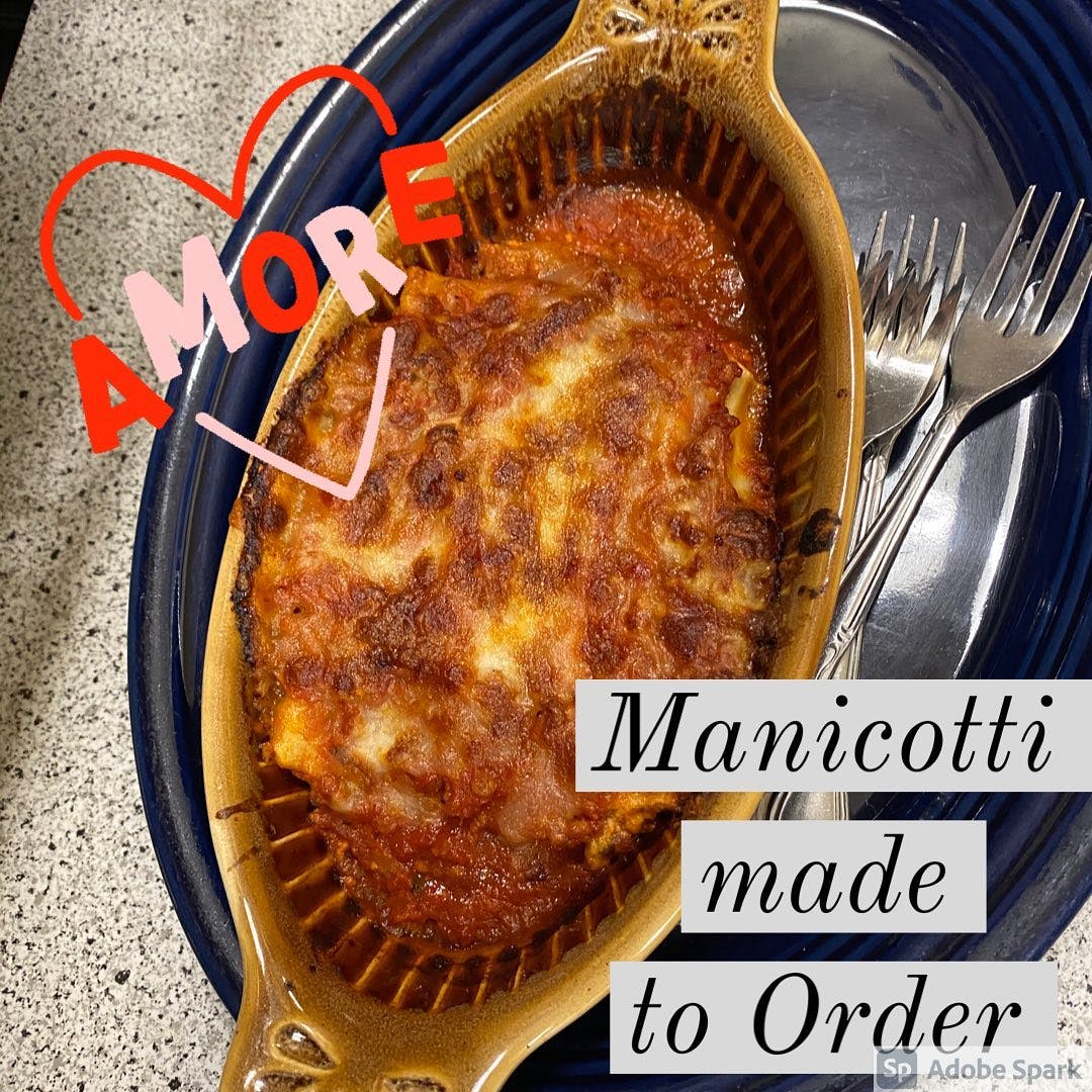 Order Manicotti - Dinner food online from Black Bear Pizza store, Asheville on bringmethat.com