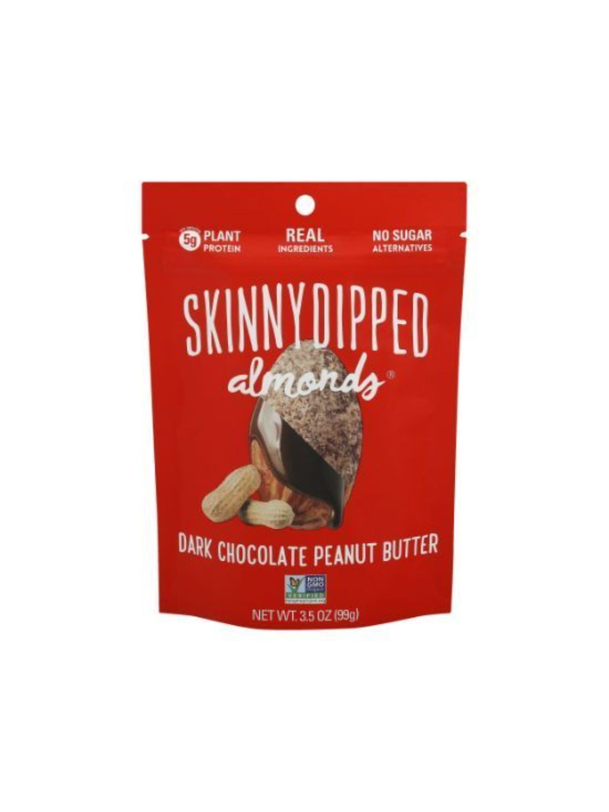 Order Skinny Dipped Dark Chocolate & Peanut Butter Almonds (3.5 oz) food online from Stock-Up Mart store, Marietta on bringmethat.com