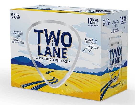 Order Two Lane Golden Lager 12-Pack food online from Bottlebox store, Norfolk on bringmethat.com