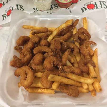 Order Shrimp Basket with Crispy Fries food online from Pizza Boli's store, Parkville on bringmethat.com