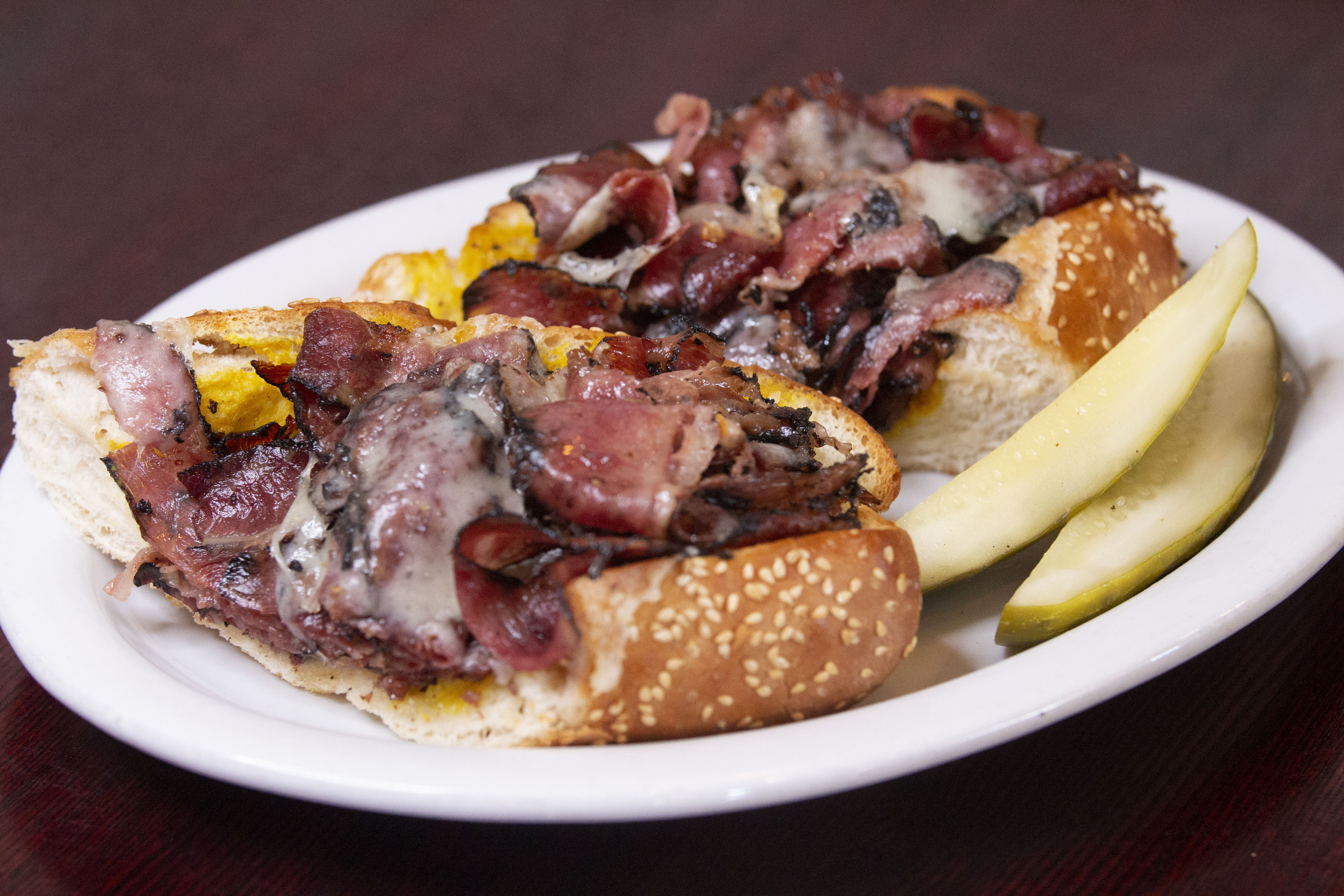 Order 6. Hot Pastrami Sub Sandwich food online from Streets Of New York store, Phoenix on bringmethat.com