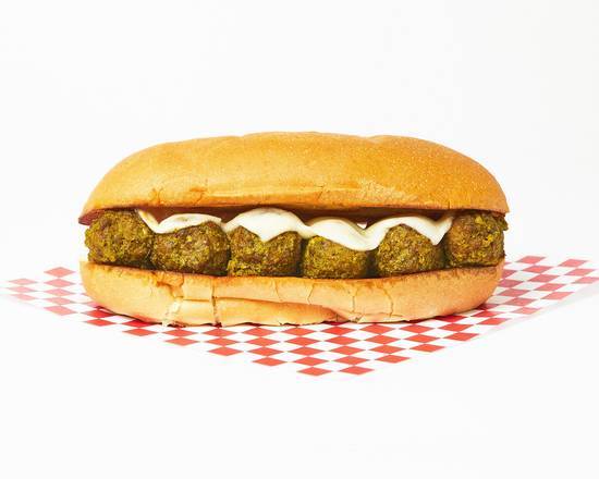 Order The Meatball Pesto Sub food online from The Hot Italian store, Grand Rapids on bringmethat.com