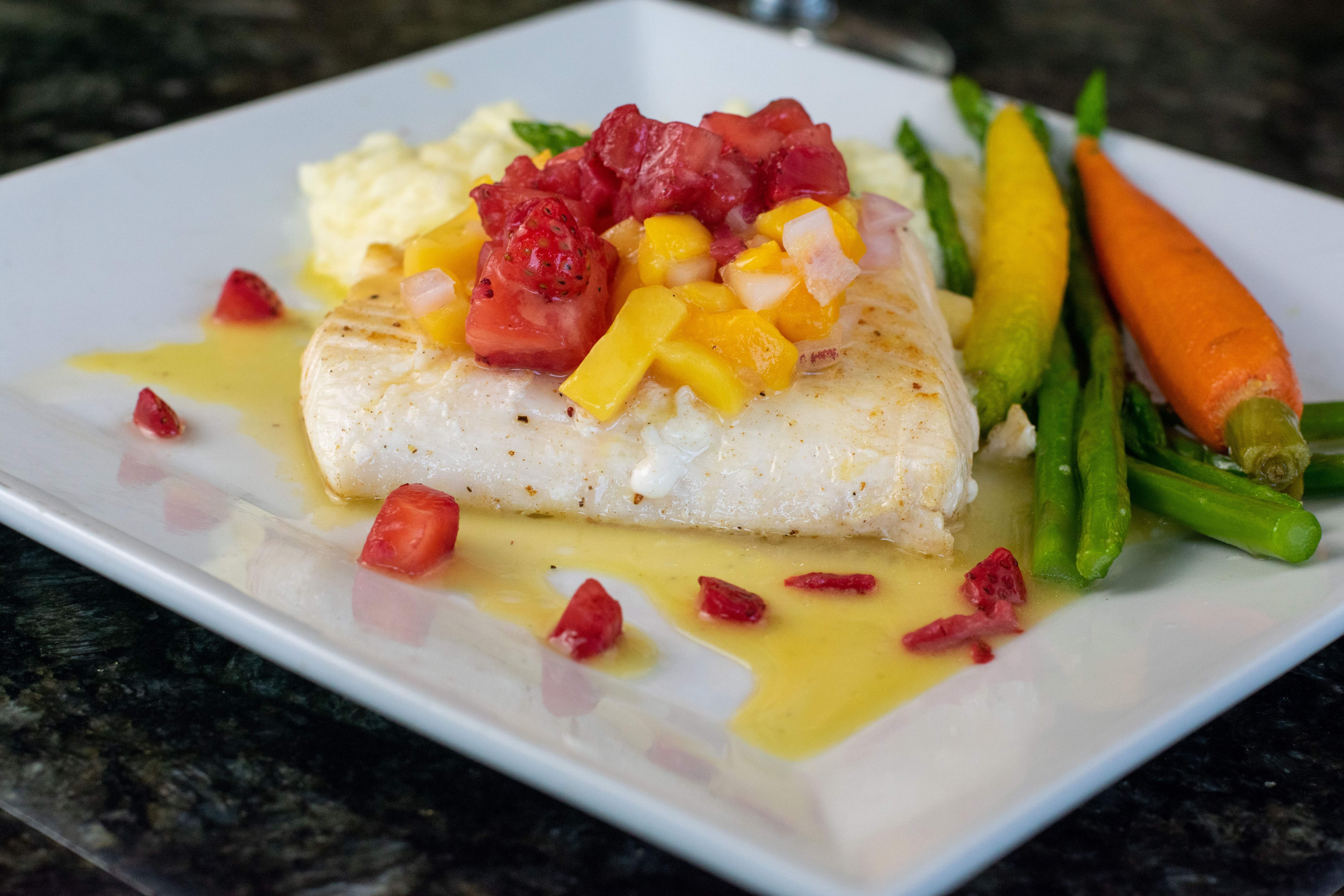 Order Pan-Seared Halibut food online from D.H. Lescombes Winery & Bistro store, Las Cruces on bringmethat.com
