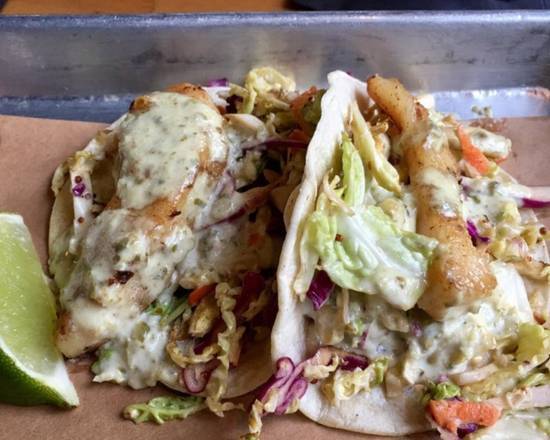 Order FISH TACOS (2pcs) food online from Big Catch Seafood House - Alhambra store, Alhambra on bringmethat.com